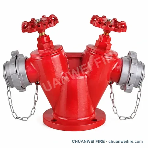 Twin-Handwheel Flanged Two-Way Fire Hose Distributor — RHS-010