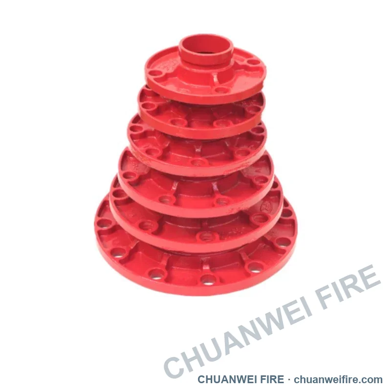 Grooved flange adapter range — actual product photograph