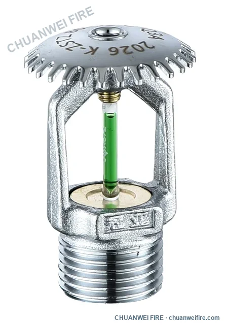 K80 quick-response sprinkler — 93°C, green glass-bulb sample