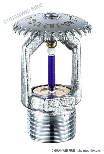 K80 quick-response sprinkler — 182°C, purple glass-bulb sample