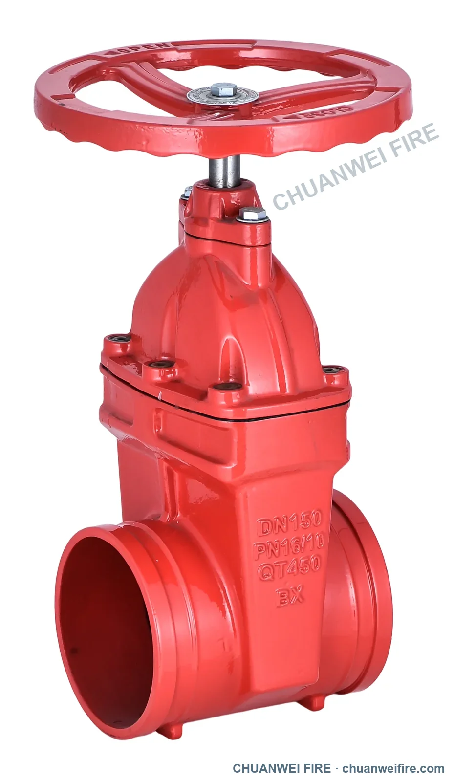 Grooved supervisory fire gate valve with handwheel and switch enclosure