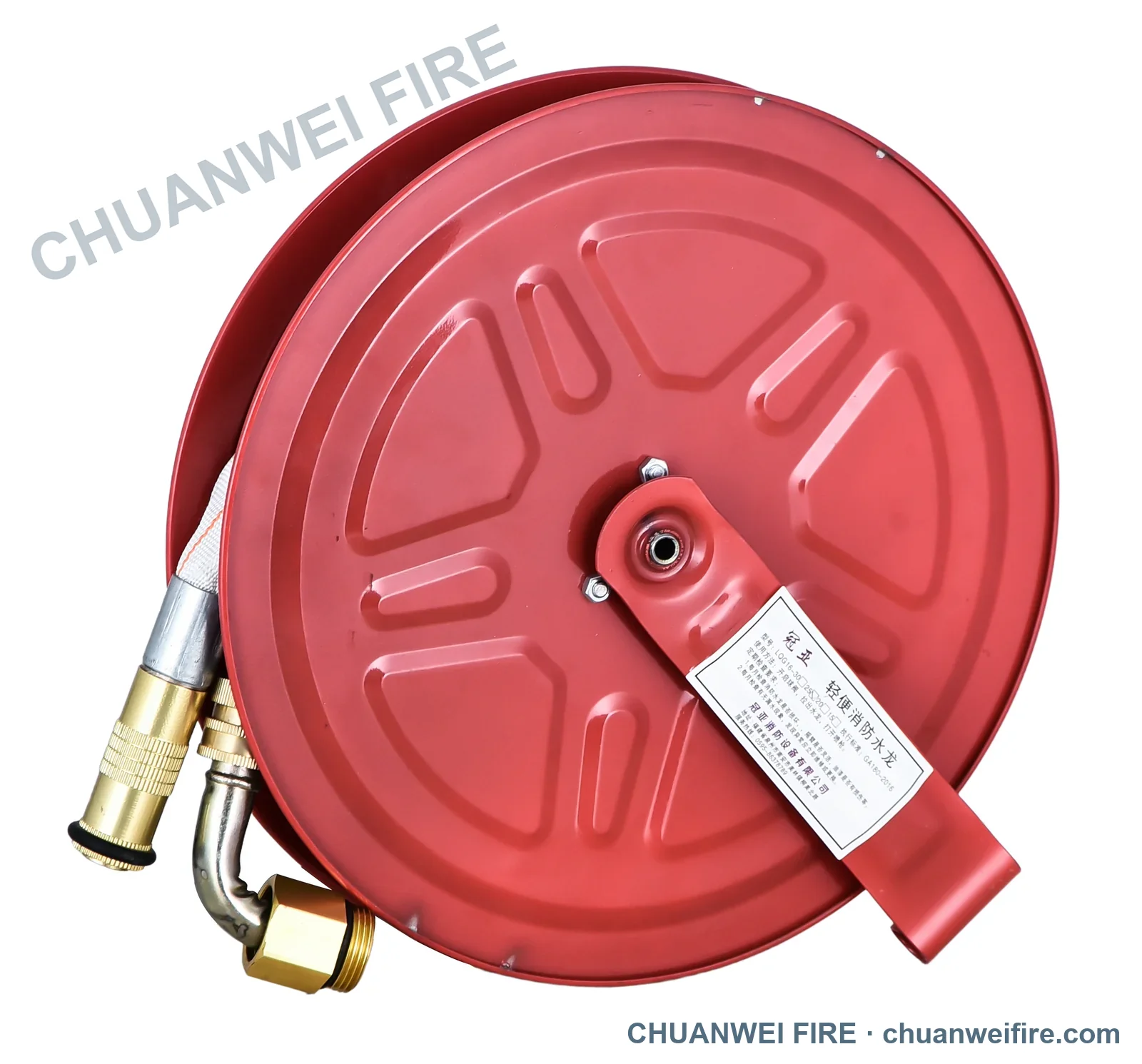 Enlarged straight-stream fire hose reel