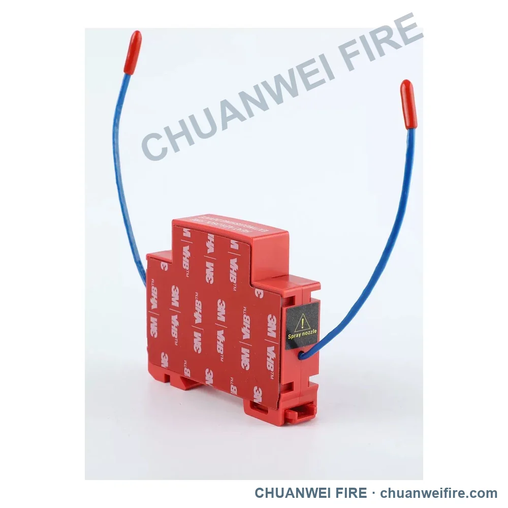Compact device with two thermal leads and a rear mounting surface.