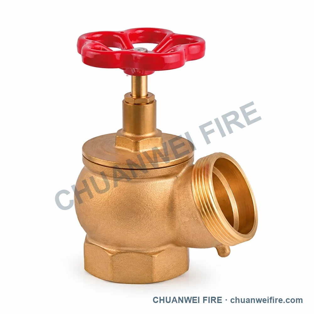 Catalog configuration illustration of Female-Threaded Bottom-Inlet Fire Hose Valve — S-021 / S-022 / S-023