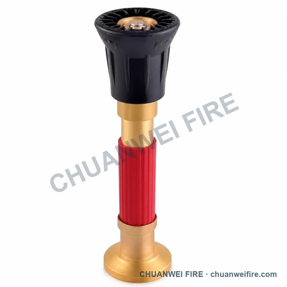 Catalog configuration illustration of Flat-Base Long Fire Hose Nozzle — NP-030