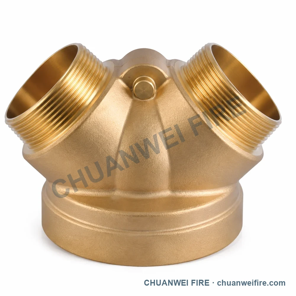 Catalog configuration illustration of Twin Male-Threaded Fire Department Connection — UF-030 / UF-031