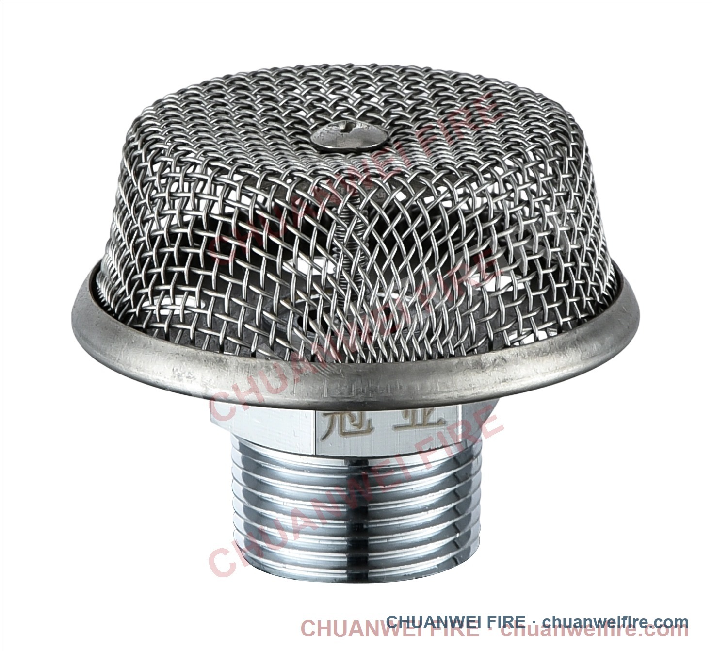 Chrome-plated standard water mist nozzle with mesh guard